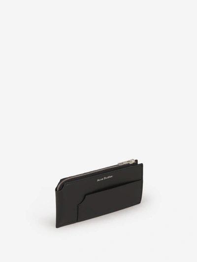 Shop Acne Studios Leather Logo Card Holder In Negre