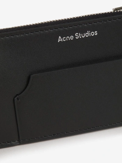 Shop Acne Studios Leather Logo Card Holder In Negre