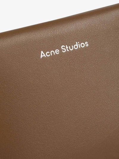 Shop Acne Studios Logo Bifold Wallet In Camel