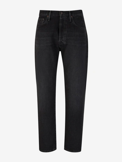 Shop Acne Studios Straight Cotton Jeans In Negre
