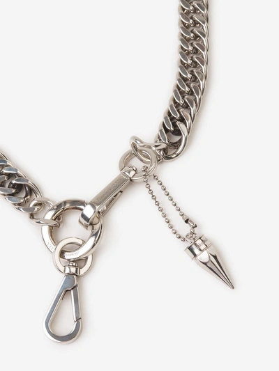 Shop Alexander Mcqueen Chain Necklace In Platejat
