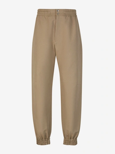 Shop Alexander Mcqueen Cotton Joggers In Taupe