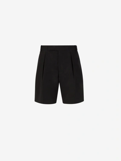 Shop Alexander Mcqueen Cotton Formal Bermuda Shorts In Negre