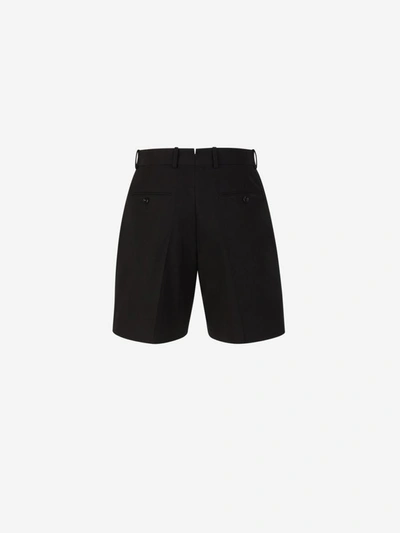 Shop Alexander Mcqueen Cotton Formal Bermuda Shorts In Negre
