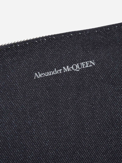 Shop Alexander Mcqueen Denim Crossbody Bag In Negre