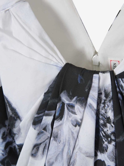 Shop Alexander Mcqueen Draped Midi Dress In Blanc