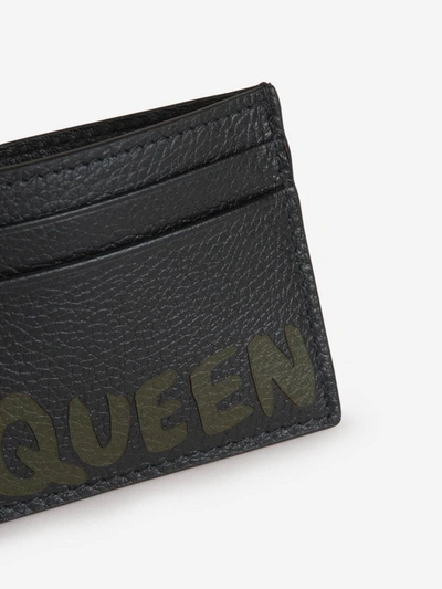 Shop Alexander Mcqueen Logo Leather Cardholder In Negre