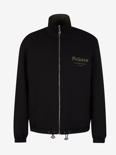 Shop Alexander Mcqueen Logo Reversible Jacket In Negre