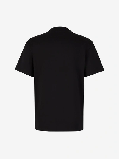 Shop Alexander Mcqueen Printed Cotton T-shirt In Negre