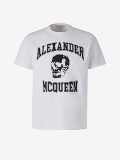Shop Alexander Mcqueen Skull Graphic T-shirt In Blanc