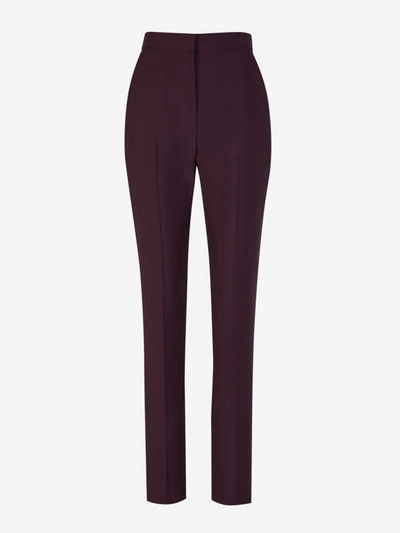 Shop Alexander Mcqueen Wool Formal Pants In Albergínia