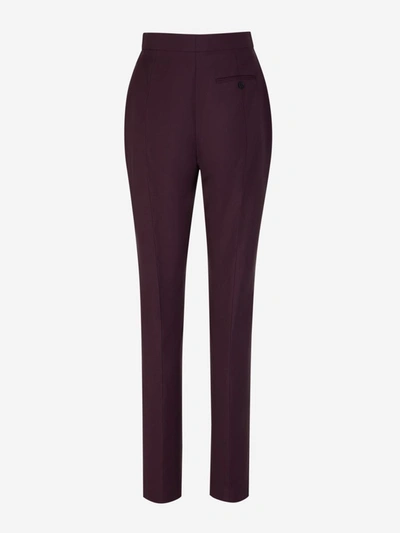 Shop Alexander Mcqueen Wool Formal Pants In Albergínia