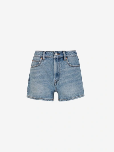 Shop Alexander Wang Cotton Denim Shorts In Blau Denim