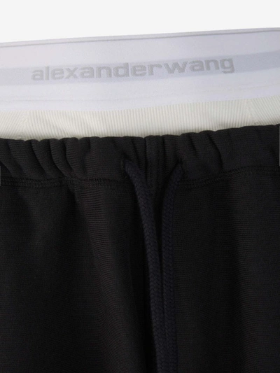 Shop Alexander Wang Logo Cotton Joggers In Negre