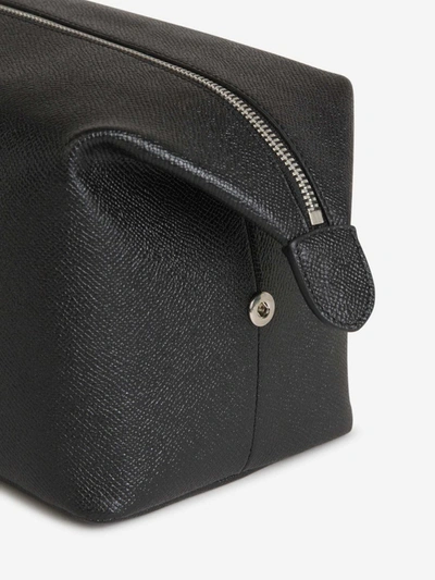 Shop Ami Alexandre Mattiussi Ami Paris Logo Leather Toiletry Bag In Negre