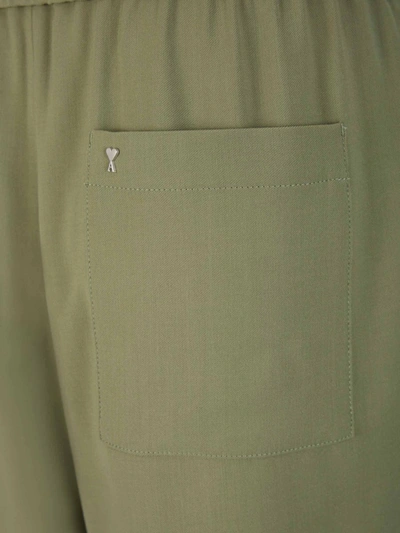 Shop Ami Alexandre Mattiussi Ami Paris Viscose And Wool Bermudas Shorts In Verd Militar