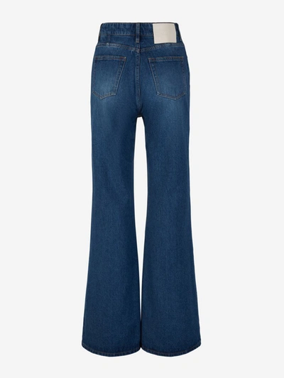 Shop Ami Alexandre Mattiussi Ami Paris Wide Cotton Jeans In Blau Denim