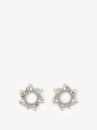 Shop Amina Muaddi Begum Crystals Earrings In Platejat