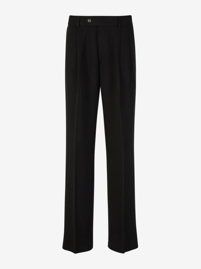 Shop Amiri Straight Pleated Trousers In Negre