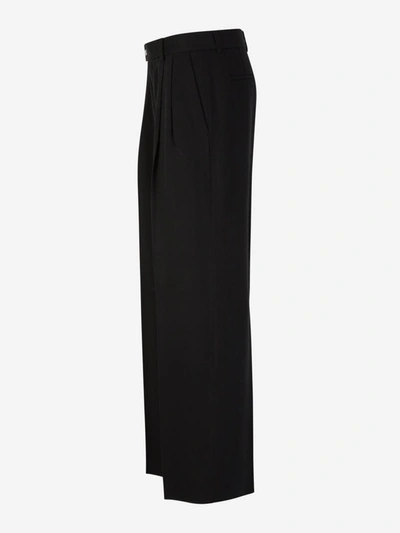 Shop Amiri Straight Pleated Trousers In Negre