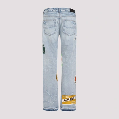 Shop Amiri Travel Patch Straight Jeans In Blue