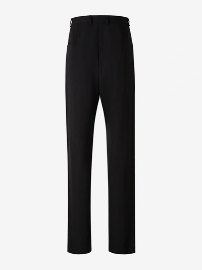 Shop Balenciaga Barathea Wool Trousers In Negre
