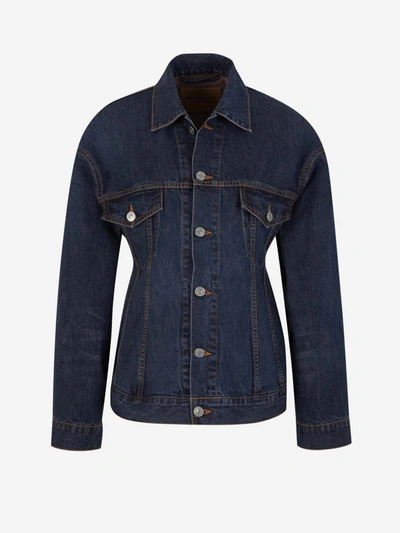 Shop Balenciaga Cotton Denim Jacket In Blau Denim