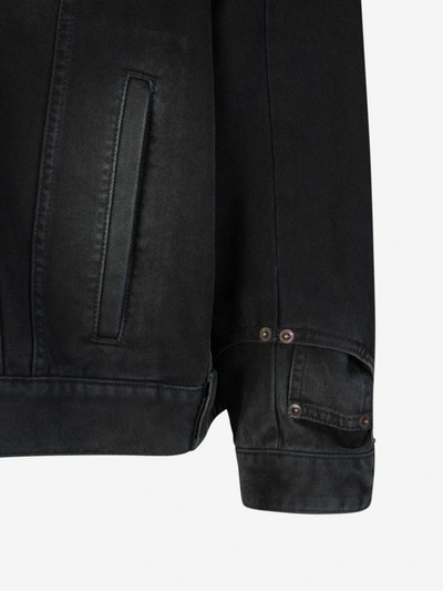 Shop Balenciaga Deconstructed Denim Jacket In Negre