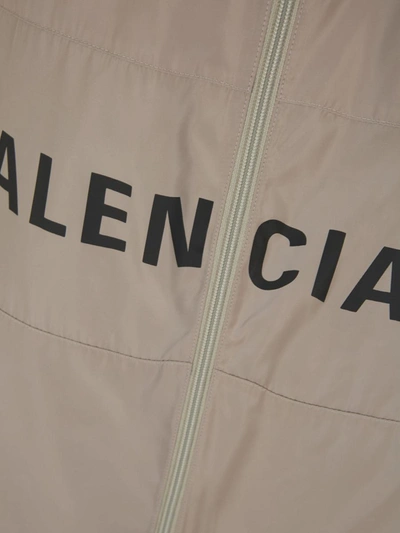 Shop Balenciaga Logo Technical Jacket In Taupe