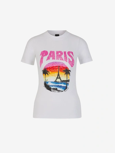 Shop Balenciaga Paris Print T-shirt In Blanc