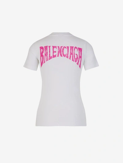 Shop Balenciaga Paris Print T-shirt In Blanc