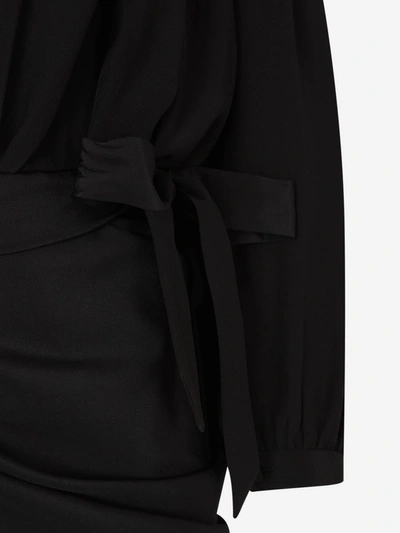 Shop Balenciaga Silk Mini Dress In Negre