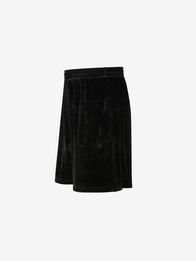 Shop Balenciaga Velvet Baggy Shorts In Negre