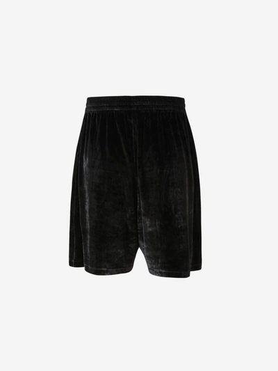 Shop Balenciaga Velvet Baggy Shorts In Negre