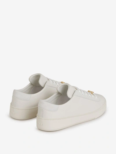 Shop Bally Logo Leather Sneakers In Blanc