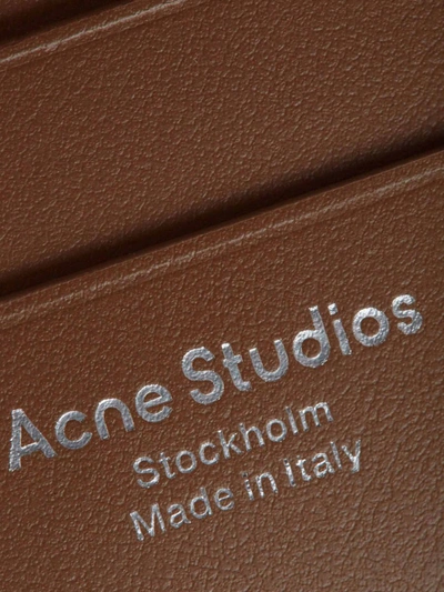 Shop Acne Studios Leather Logo Card Holder In Camel