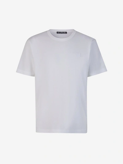 Shop Acne Studios Logo Cotton T-shirt In Blanc