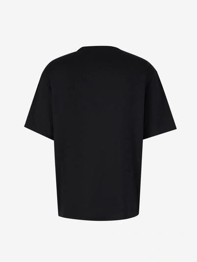 Shop Acne Studios Logo Cotton T-shirt In Negre