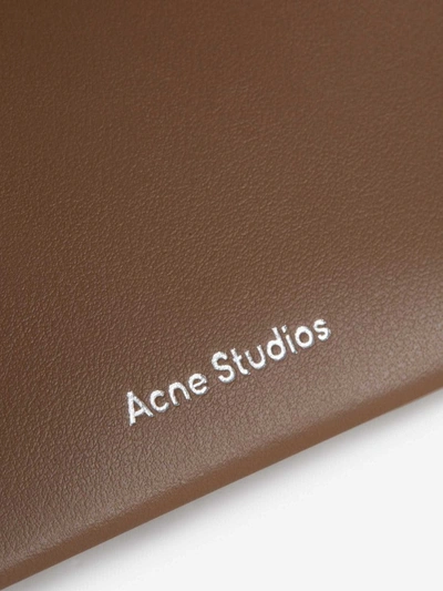 Shop Acne Studios Logo Folding Card Holder In Camel