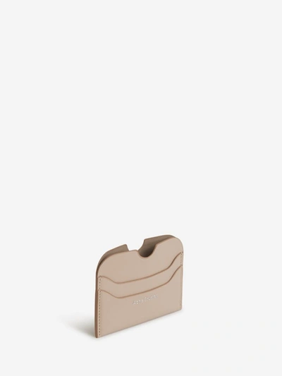 Shop Acne Studios Logo Leather Card Holder In Taupe