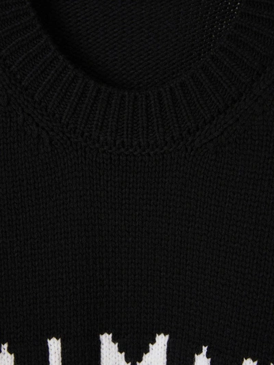 Shop Balmain Knitted Wool Sweater In Negre