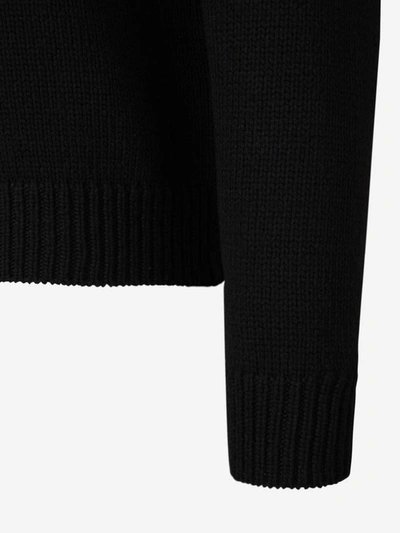 Shop Balmain Knitted Wool Sweater In Negre