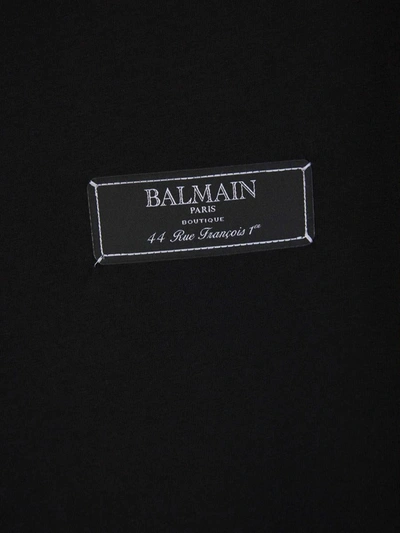 Shop Balmain Label Cotton T-shirt In Negre