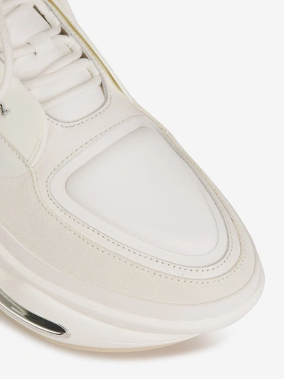 Shop Balmain Leather B-bold Sneakers In Blanc