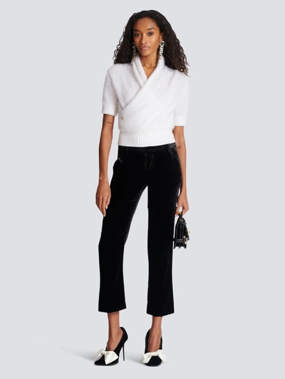 Balmain Velvet Trousers In Black