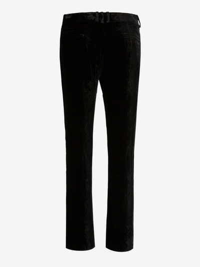 Balmain Velvet Trousers In Black