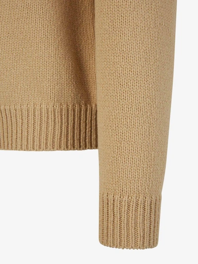 Shop Balmain Wool Knit Sweater In Camel
