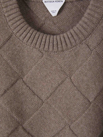Shop Bottega Veneta Intreccio Wool Sweater In Taupe