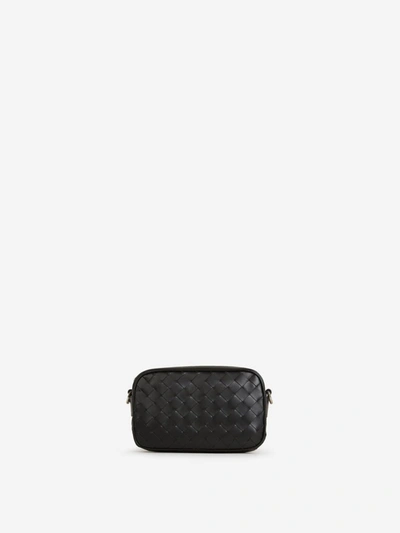 Shop Bottega Veneta Mini Intrecciato Crossbody Bag In Negre