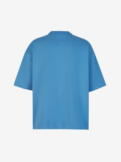 Shop Bottega Veneta Oversized Cotton T-shirt In Blau